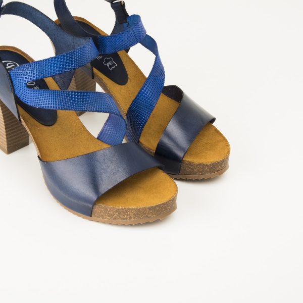 Sandalia Cruzada Bio Naranja/ Azul Eléctrico